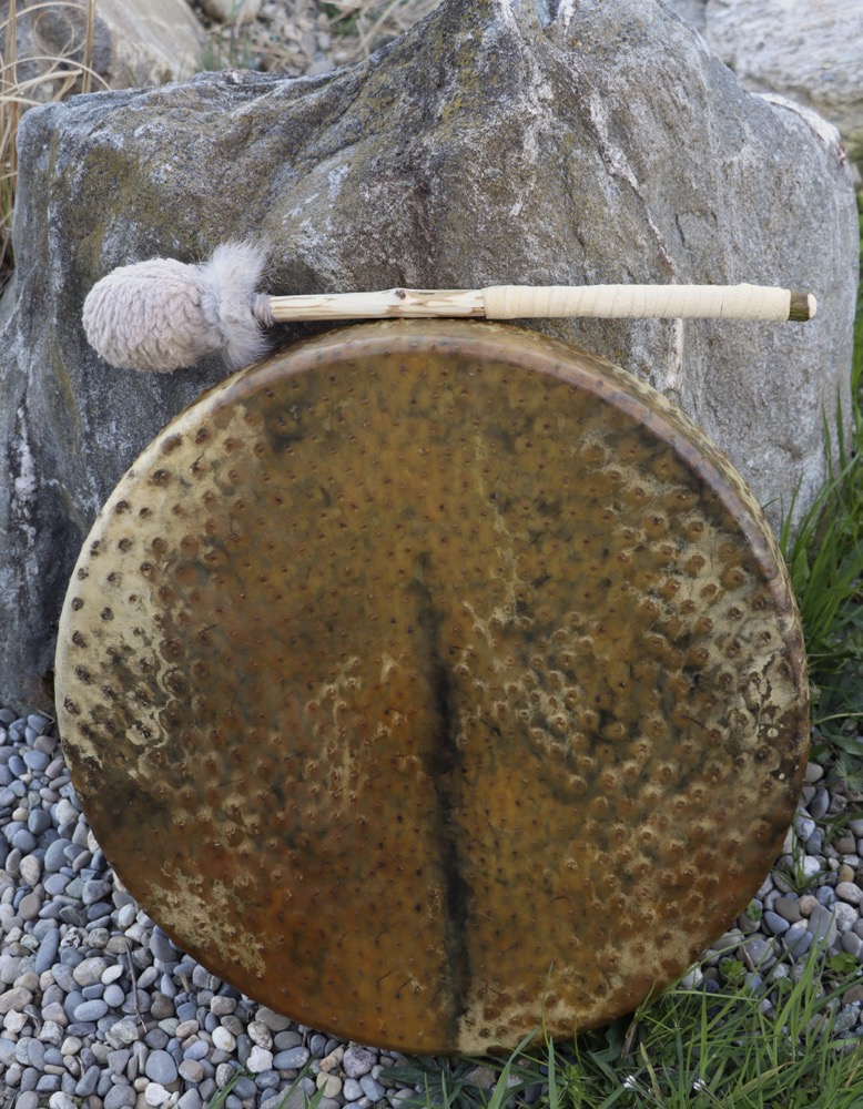 Neumondritual Trommel März 25 Vogel Strauss 46 cm