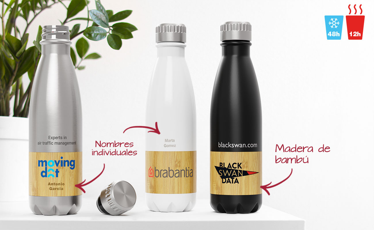 Custom Branded Water Bottles with Bamboo