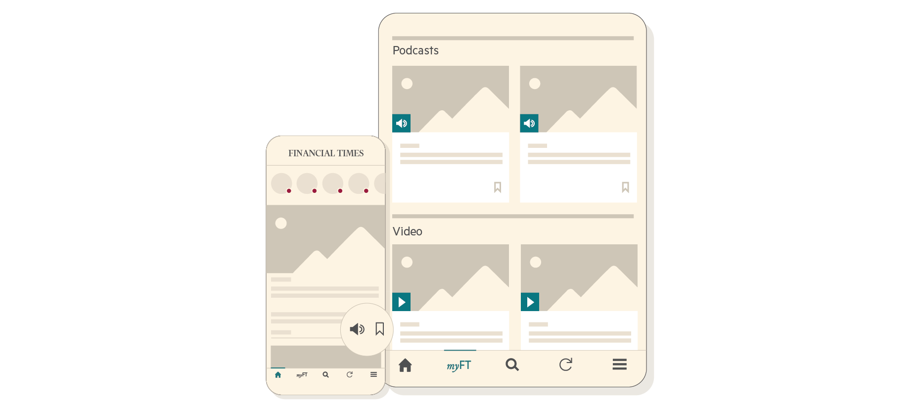 Illustration of the FT App on different devices