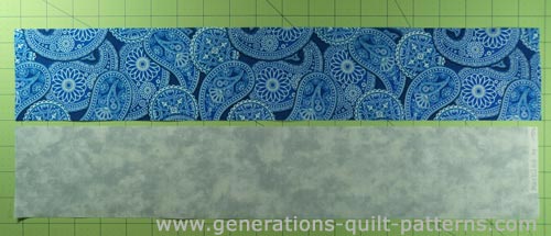 Cut two strips 3-1/2" wide Cut two strips 3-1/2" wide