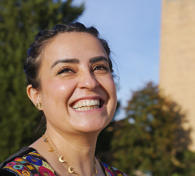 Young woman with an energetic smile.