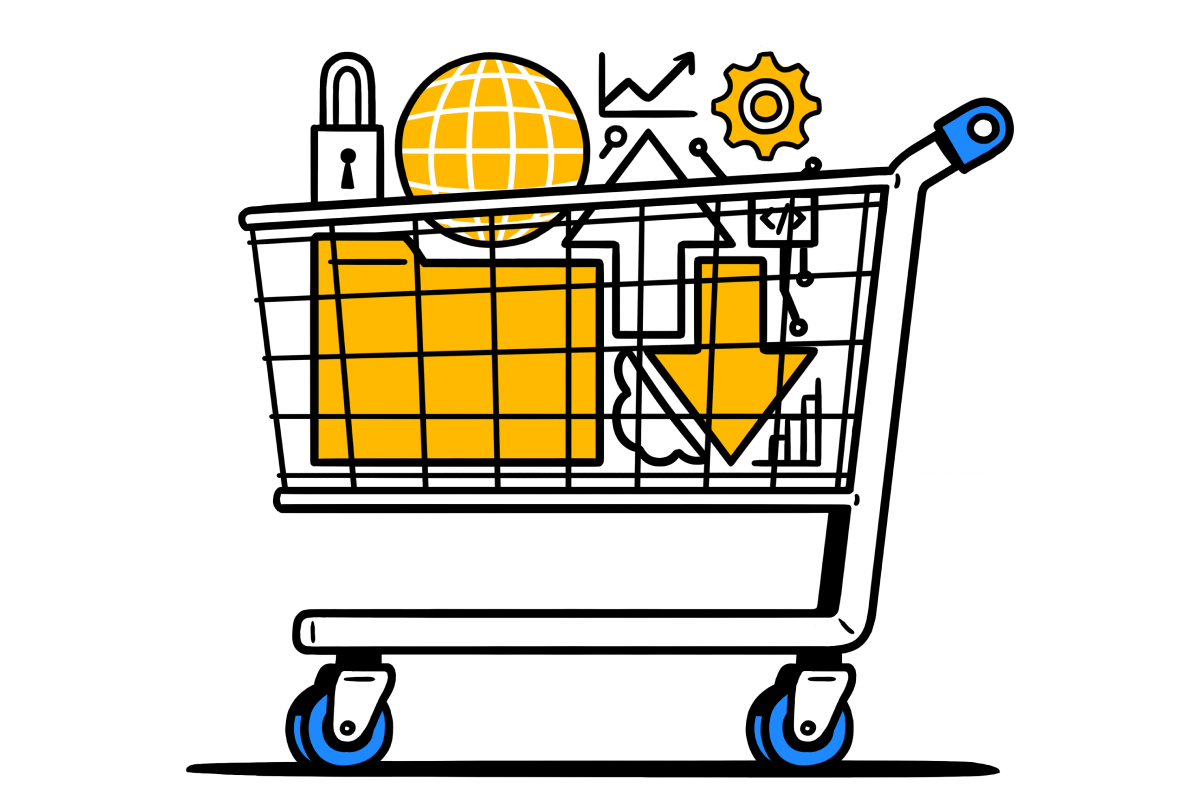 Shopping cart with technology solutions