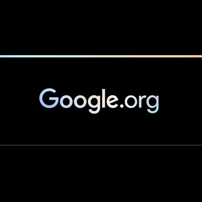 A black square with the Google.org logo in the middle