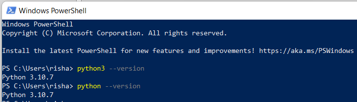Check the Python Version using Windows Command Line