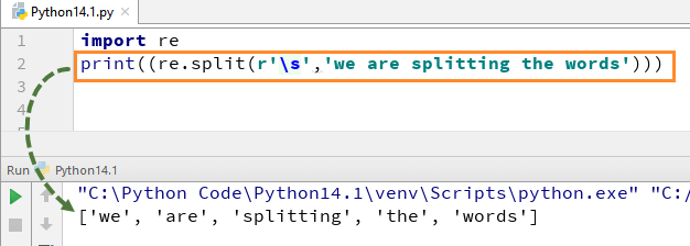 \s expression in re.split function