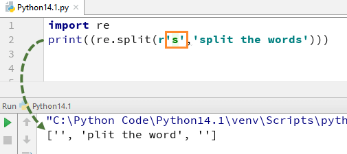 \s expression in re.split function