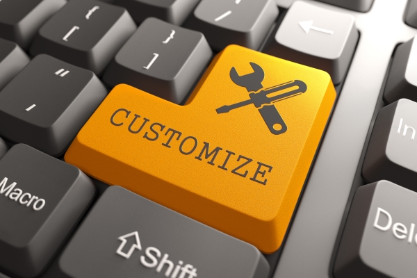 Icône Personnalisation, touche Customize sur le clavier
