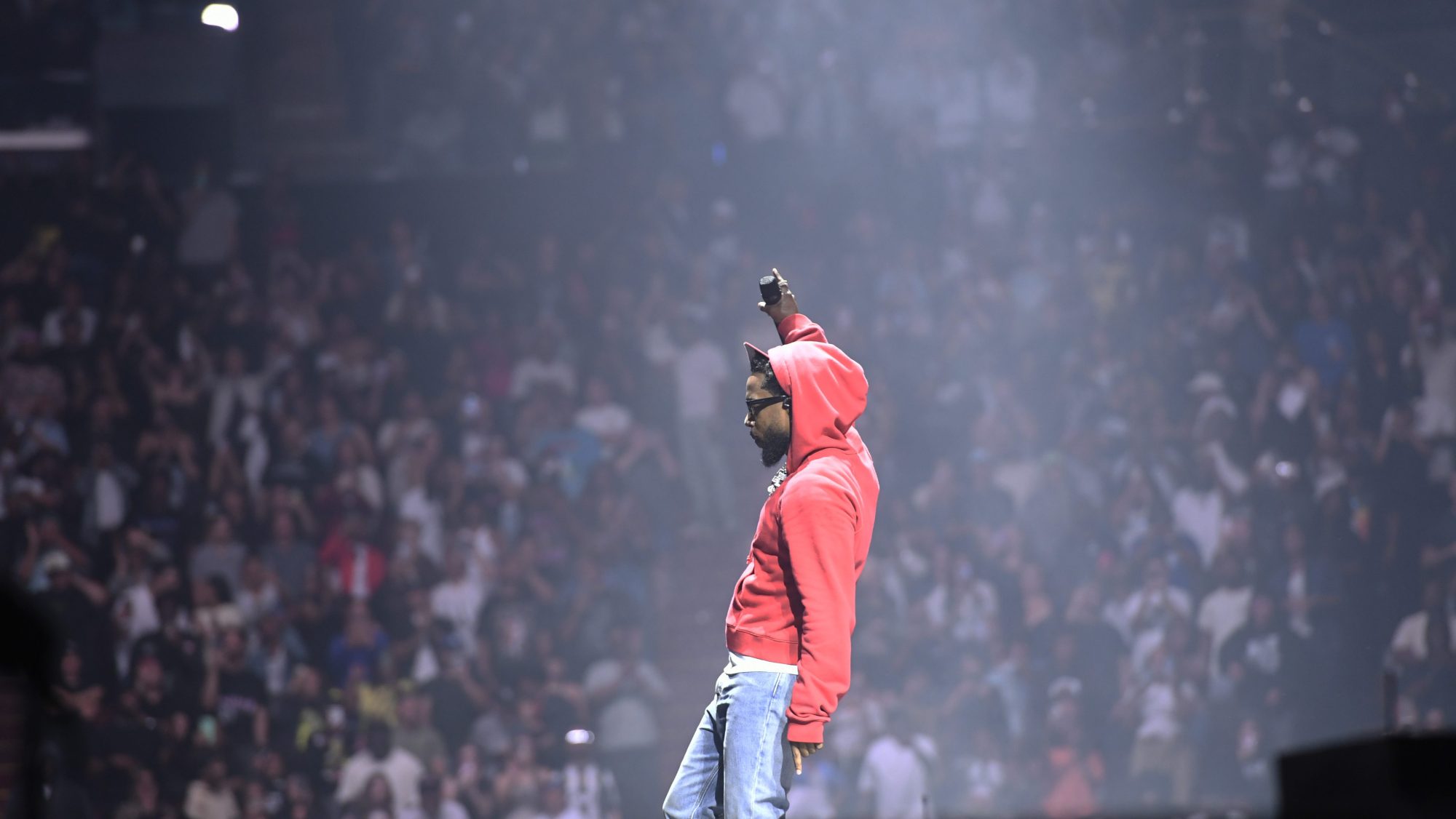 Kendrick Lamar performing.