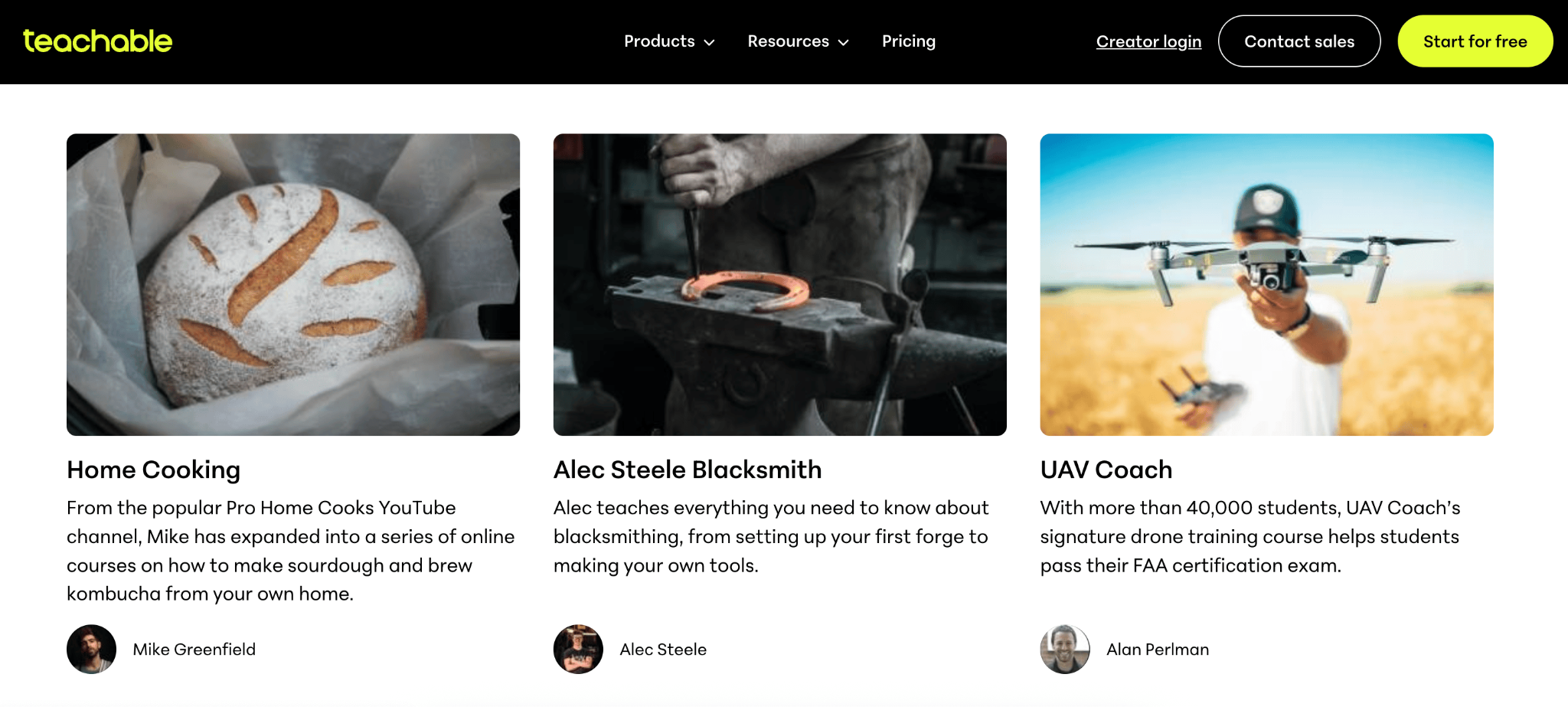 Course page on Teachable
