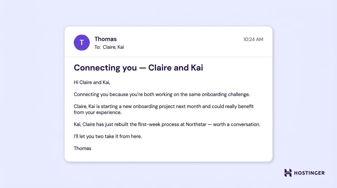Casual business email example: contact introduction email