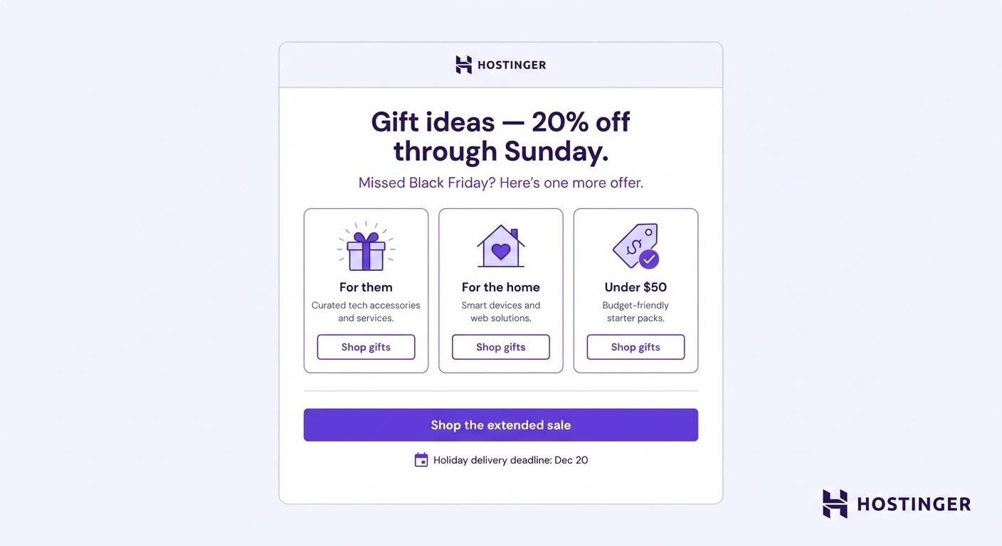 Black Friday extended sale email