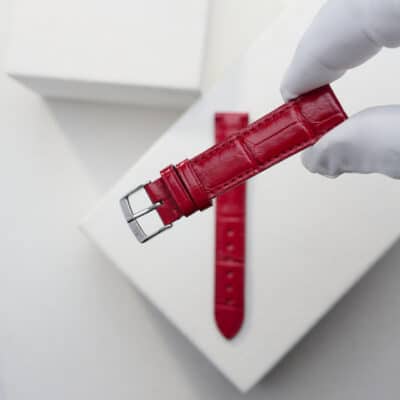 jean rousseau watch strap alligator red