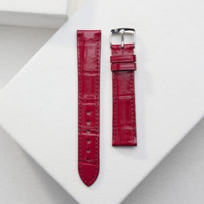 jean rousseau watch strap alligator red