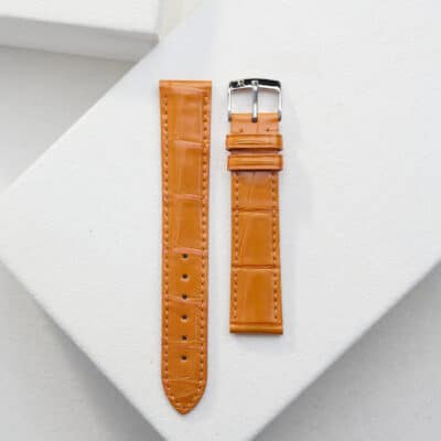 jean rousseau watch strap alligator orange