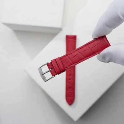 jean rousseau watch strap alligator red
