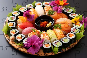 Sushi Platter with Floral Influence jigsaw puzzle