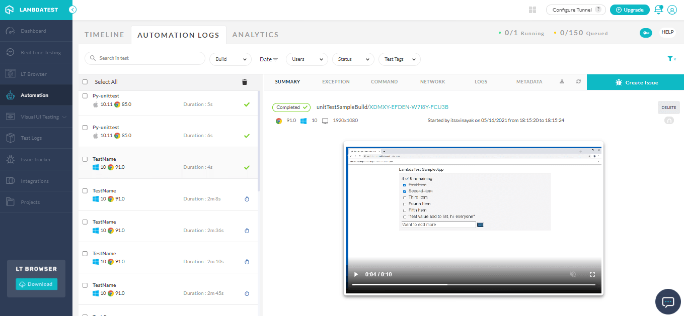 Automation dashboard 