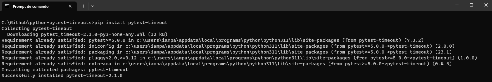 Timeout in pytest