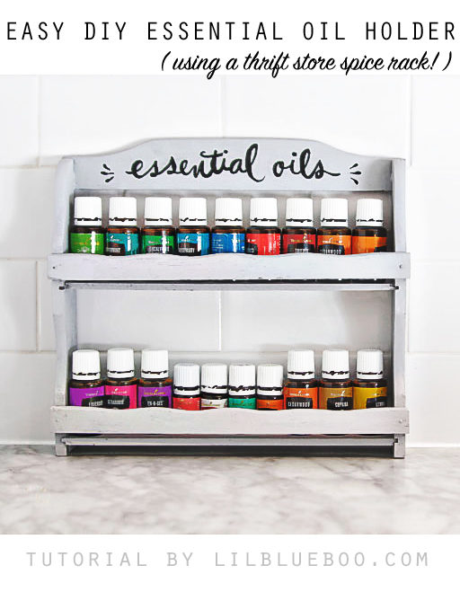 How to make and easy DIY essential oil holder shelf using an old spice rack - #MichaelsMakers #MakeItWithMichaels How to make and easy DIY essential oil holder shelf using an old spice rack - #MichaelsMakers #MakeItWithMichaels