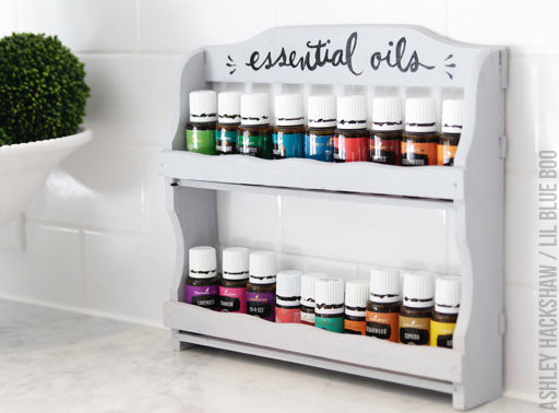 How to make and easy DIY essential oil holder shelf using an old spice rack - Essential Oil Display - #MichaelsMakers #MakeItWithMichaels How to make and easy DIY essential oil holder shelf using an old spice rack - Essential Oil Display - #MichaelsMakers #MakeItWithMichaels