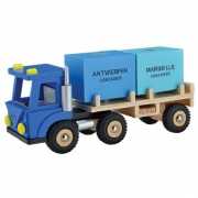 Blauwe speelgoed vrachtwagen