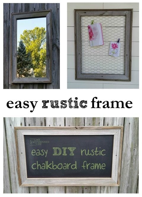 easy rustic frame tutorials to frame mirrors, chalkboards and memo boards Easy Rustic Frames can be used for mirrors, chalkboards and even memo boards or jewelry holders using chicken wire or hardware cloth