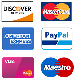 Secure payment methods Visa Mastercard PayPal Maestro