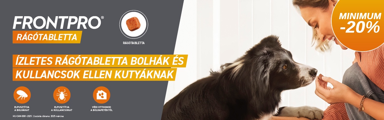 Frontpro rágótabletta szuper áron, raktárról! Védd meg Kedvencedet kedvező áron!
