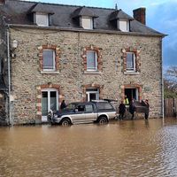 Les inondations en Ille-et-Vilaine (illustration). 