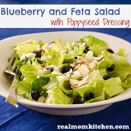 Blueberry and Feta Salad with Poppyseed Dressing | realmomkitchen.com