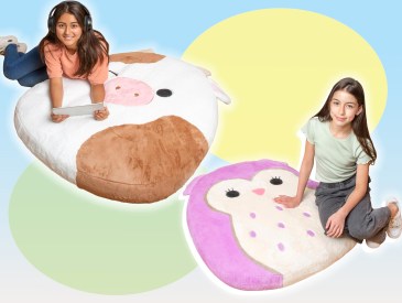 squishmallow x bigmouth, squishmallow inflatable floor pillows, squishmallow floor pillows amazon