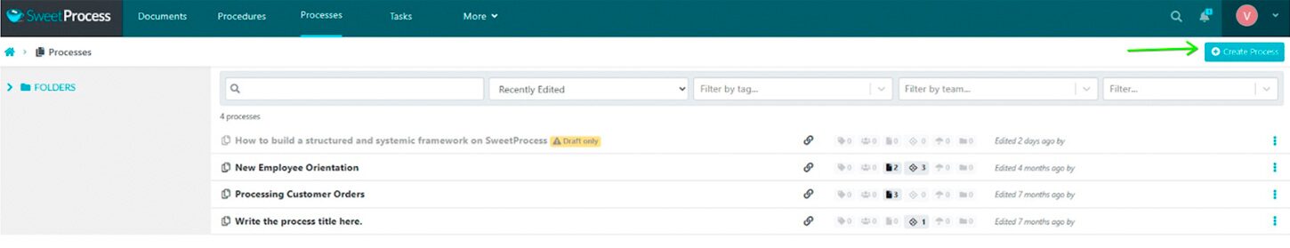 the "Create Process" button.