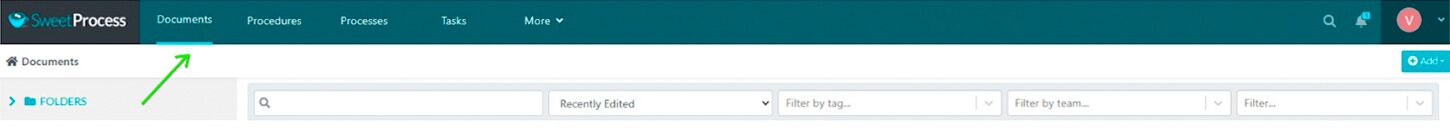 To document a repetitive task, navigate to the "Procedures" tab and click the "Create Procedure" button.
