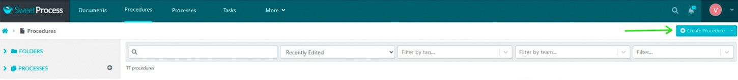 click the "Create Procedure" button.