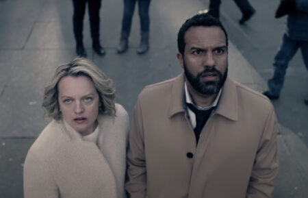 Elisabeth Moss, O-T Fagbenle in The Handmaid's Tale