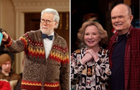 John Larroquette in 'Night Court' (L); Debra Jo Rupp & Kurtwood Smith in 'That '90s Show' (R)