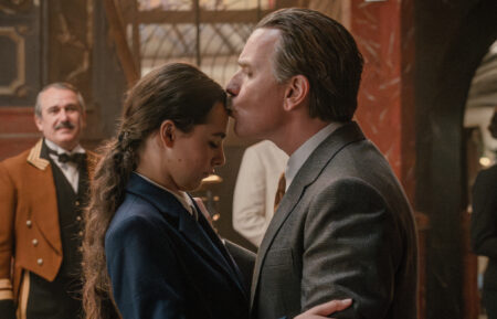 Beau Gadsdon as Sofia, Ewan McGregor as Count Rostov in the 'A Gentleman in Moscow' finale - 'Adieu'