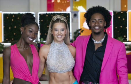 Serena Page, Ariana Madix, Kordell Beckham during the 'Love Island USA' Season 6 finale