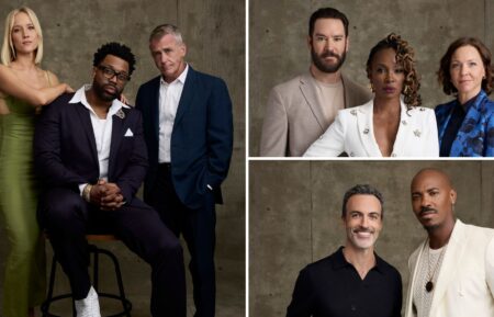 Jessy Schram, LaRoyce Hawkins, and David Eigenberg of One Chicago, Mark-Paul Gosselaar, Shanola Hampton, and Kelli Williams of 'Found,' and Reid Scott and Mehcad Brooks of 'Law & Order' at the Television Critics Association Summer Press Tour