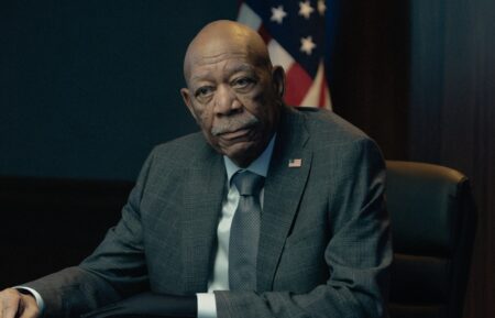 Morgan Freeman as Secretary of State Mullins in Lioness, episode 6, season 2