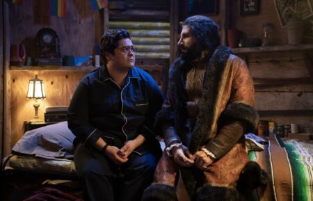 Harvey Guillen and Kayvan Novak in 'What We Do in the Shadows' Season 6