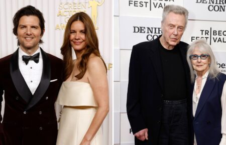 Adam Scott and Naomi Scott attend the 29th Annual Screen Actors Guild Awards at Fairmont Century Plaza on February 26, 2023 in Los Angeles, California and Christopher Walken and Georgianne Walken attend during the 