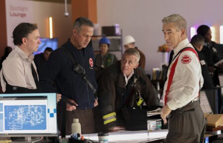 Taylor Kinney as Kelly Severide, David Eigenberg as Christopher Herrmann, Dermot Mulroney as Chief Dom Pascal — 'Chicago Med' Season 10 Episode 11 