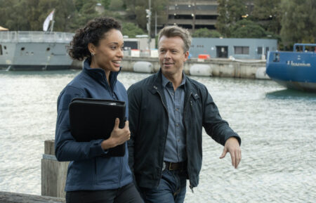 Olivia Swann as NCIS Special Agent Captain Michelle Mackey and Todd Lasance as AFP Liaison Officer Sergeant Jim 'JD' Dempsey — 'NCIS: Origins' Season 2 Episode 2 