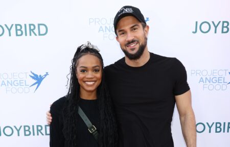 Rachel Lindsay and Bryan Abasolo attend Thanksgiving at Project Angel Food