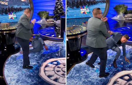 Ryan Seacrest falls on Wheel of Fortune