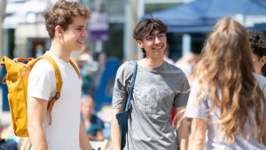 Prospective students on campus