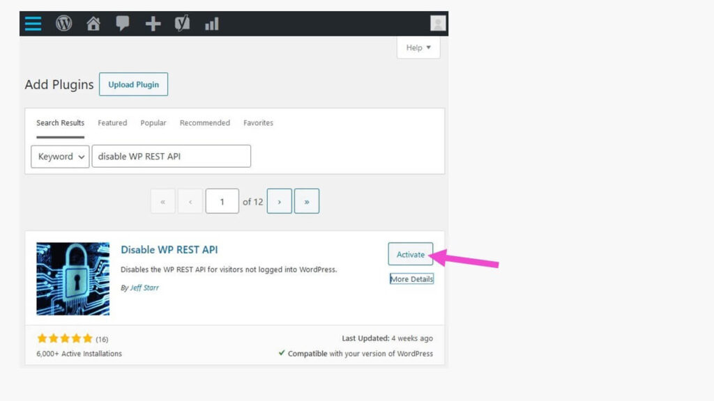Plugin désactiver WordPress REST API