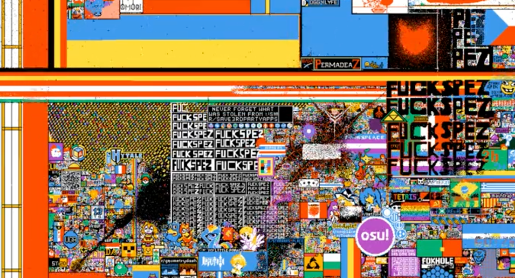 ‘FUCK SPEZ’: Reddit Users Unite to Turn r/Place Mural Into a Protest