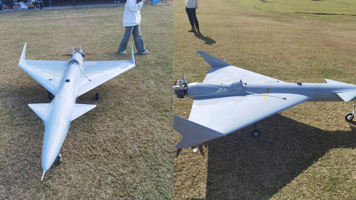 Photos of the XHZ-20 drone in a field.